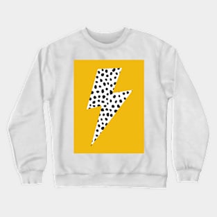 Black and white Spotty Lightning Bolt on Mustard Yellow Crewneck Sweatshirt